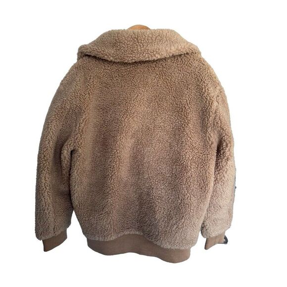 Aritzia Wilfred Free The Teddy Jacket Zip Up Sherpa in Tan Small Oversized - Picture 4 of 12